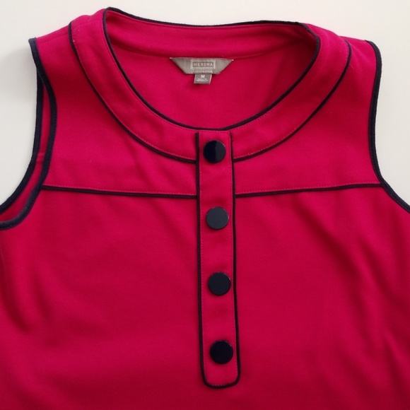 Final: Merona Collection Pink/Navy Dress, Size M - Picture 2 of 6